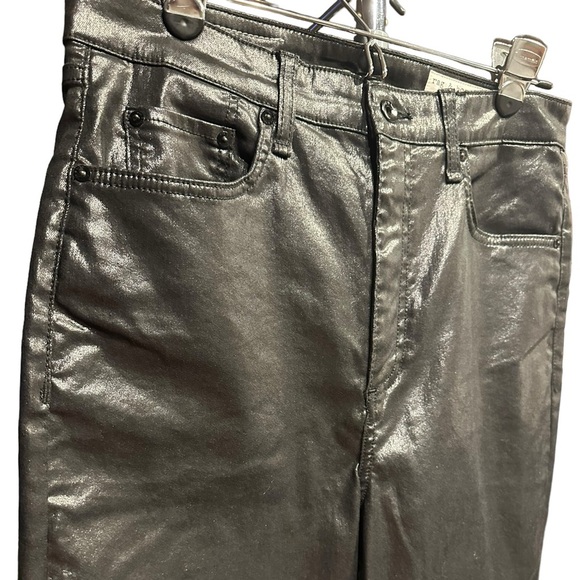 Rag & bone coated black Casey high rise ankle flare jeans size 31 - Picture 6 of 14